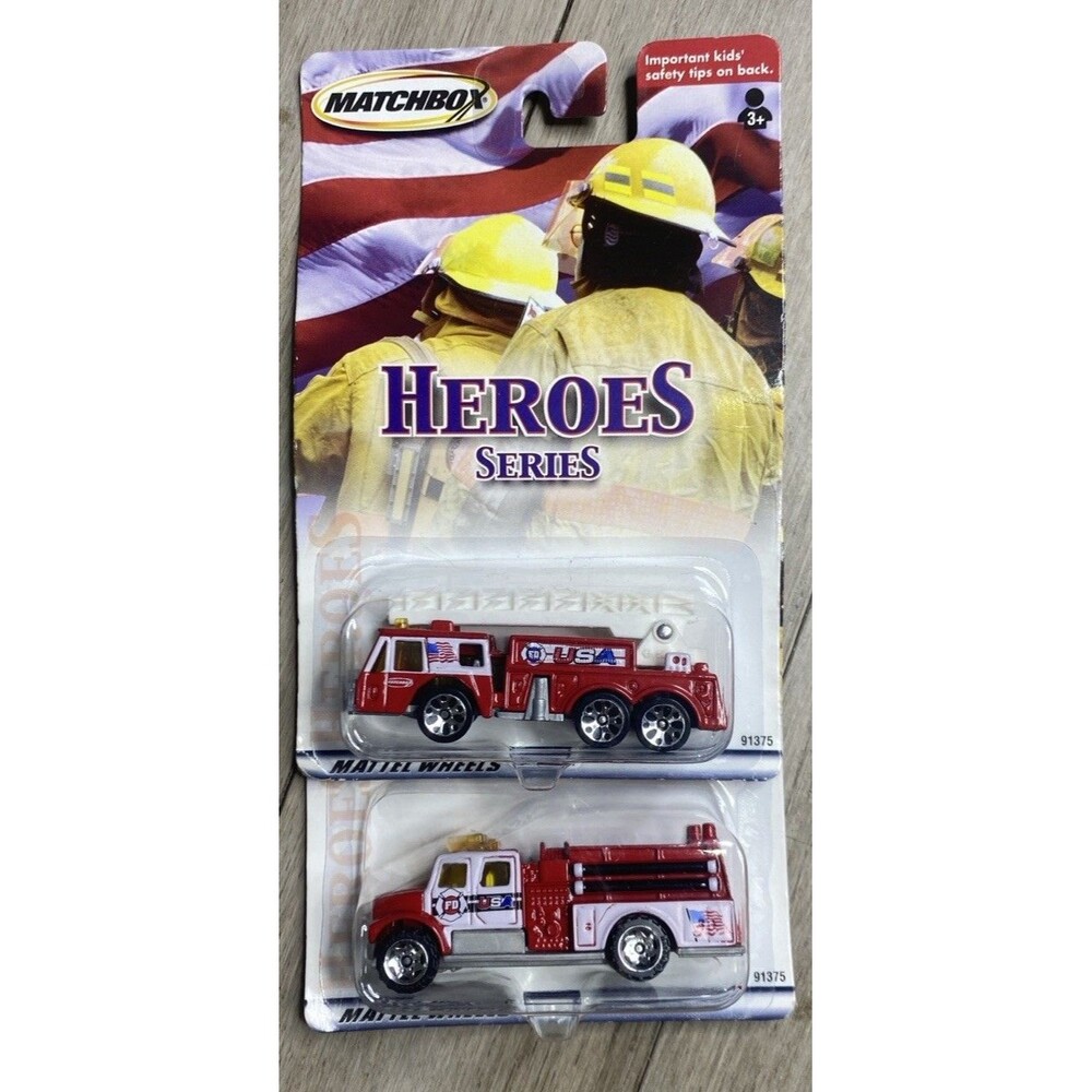 2001 Fire Truck Matchbox USA Heroes Series Collection (lot Of 2)